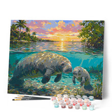 Afbeelding in Gallery-weergave laden, Schilderen op Nummer - Zeekoe en baby