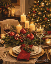 Afbeelding in Gallery-weergave laden, Schilderen op Nummer - Elegante kersttafel