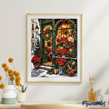 Afbeelding in Gallery-weergave laden, Schilderen op Nummer - Bloemenwinkel met Kerst