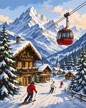Afbeelding in Gallery-weergave laden, Schilderen op Nummer - Wintervakantie in de Alpen