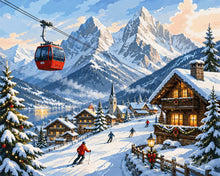 Afbeelding in Gallery-weergave laden, Schilderen op Nummer - Kerstuitje in de Alpen