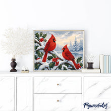 Afbeelding in Gallery-weergave laden, Schilderen op Nummer - Winterkardinalen