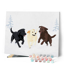 Afbeelding in Gallery-weergave laden, Schilderen op Nummer - Winterse hondenspelletjes