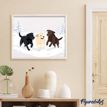 Afbeelding in Gallery-weergave laden, Schilderen op Nummer - Winterse hondenspelletjes