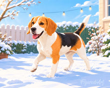 Afbeelding in Gallery-weergave laden, Schilderen op Nummer - Beagle in de sneeuw