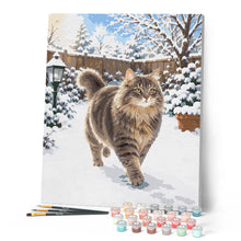 Afbeelding in Gallery-weergave laden, Schilderen op Nummer - Kat in de winter