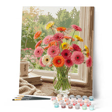 Afbeelding in Gallery-weergave laden, Schilderen op Nummer - Vrolijke gerbera's