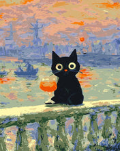 Afbeelding in Gallery-weergave laden, Schilderen op Nummer - Kat bij de Zonsondergang van Monet