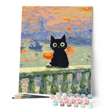 Afbeelding in Gallery-weergave laden, Schilderen op Nummer - Kat bij de Zonsondergang van Monet