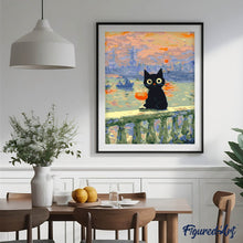 Afbeelding in Gallery-weergave laden, Schilderen op Nummer - Kat bij de Zonsondergang van Monet