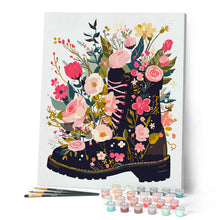 Afbeelding in Gallery-weergave laden, Schilderen op Nummer - Laarzen met wilde bloemen
