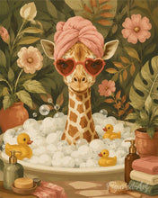 Afbeelding in Gallery-weergave laden, Schilderen op Nummer - Giraffe-bubbelbad
