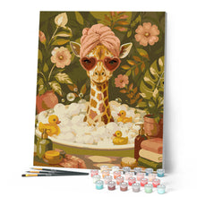 Afbeelding in Gallery-weergave laden, Schilderen op Nummer - Giraffe-bubbelbad