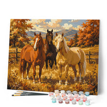 Afbeelding in Gallery-weergave laden, Schilderen op Nummer - Paarden op de Herfstweide