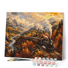 Afbeelding in Gallery-weergave laden, Schilderen op Nummer - Stoomtrein door een Herfstdal