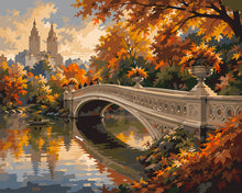 Afbeelding in Gallery-weergave laden, Schilderen op Nummer - Central Park in de Herfst met de Bow Bridge