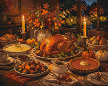 Afbeelding in Gallery-weergave laden, Schilderen op Nummer - Thanksgiving Tafel bij Kaarslicht