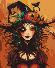 Afbeelding in Gallery-weergave laden, Schilderen op Nummer - Halloween Heksenportret