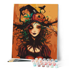 Afbeelding in Gallery-weergave laden, Schilderen op Nummer - Halloween Heksenportret