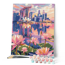 Afbeelding in Gallery-weergave laden, Schilderen op Nummer - Singapore en waterlelies