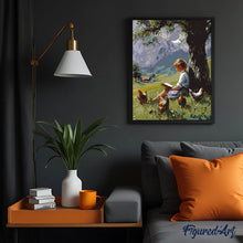 Afbeelding in Gallery-weergave laden, Schilderen op Nummer - Vintage schilderij van taferelen op het platteland