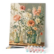 Afbeelding in Gallery-weergave laden, Schilderen op Nummer - Wilde bloemen in een glazen vaas
