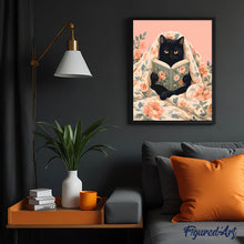 Afbeelding in Gallery-weergave laden, Schilderen op Nummer - Zwarte kat tussen de dekens