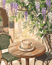Afbeelding in Gallery-weergave laden, Schilderen op Nummer - Koffie en blauwe regen