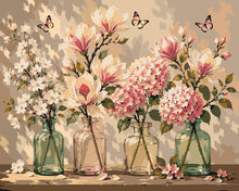 Afbeelding in Gallery-weergave laden, Schilderen op Nummer - Magnolia en vlinders