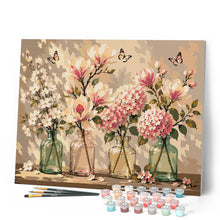Afbeelding in Gallery-weergave laden, Schilderen op Nummer - Magnolia en vlinders