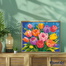 Afbeelding in Gallery-weergave laden, Schilderen op Nummer - Kleurrijk tulpenboeket