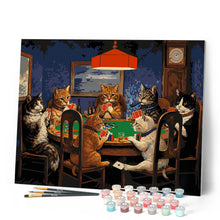 Afbeelding in Gallery-weergave laden, Schilderen op Nummer - Katten spelen poker