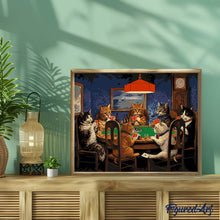 Afbeelding in Gallery-weergave laden, Schilderen op Nummer - Katten spelen poker