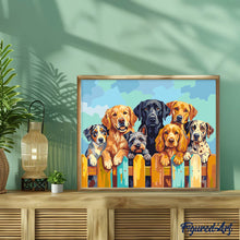 Afbeelding in Gallery-weergave laden, Schilderen op Nummer - Honden bij het hek