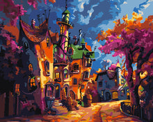 Afbeelding in Gallery-weergave laden, Schilderen op Nummer - Fantasiedorp in de schemering