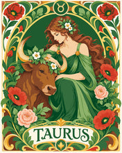 Afbeelding in Gallery-weergave laden, Schilderen op Nummer - Art Nouveau Sterrenbeeld Stier