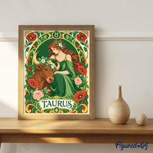 Afbeelding in Gallery-weergave laden, Schilderen op Nummer - Art Nouveau Sterrenbeeld Stier