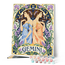 Afbeelding in Gallery-weergave laden, Schilderen op Nummer - Art Nouveau Sterrenbeeld Tweeling