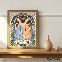 Afbeelding in Gallery-weergave laden, Schilderen op Nummer - Art Nouveau Sterrenbeeld Tweeling