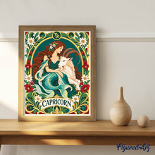 Afbeelding in Gallery-weergave laden, Schilderen op Nummer - Art Nouveau Sterrenbeeld Steenbok