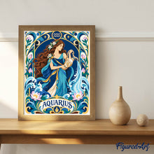 Afbeelding in Gallery-weergave laden, Schilderen op Nummer - Art Nouveau Sterrenbeeld Waterman