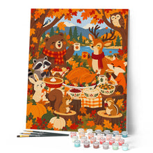 Afbeelding in Gallery-weergave laden, Schilderen op Nummer - Bosvrienden voor Thanksgiving