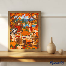 Afbeelding in Gallery-weergave laden, Schilderen op Nummer - Bosvrienden voor Thanksgiving