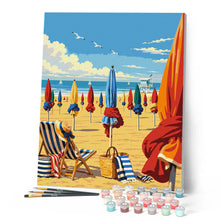 Afbeelding in Gallery-weergave laden, Schilderen op Nummer - Strand van Deauville, Normandië