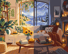 Afbeelding in Gallery-weergave laden, Schilderen op Nummer - Van Zomer tot Winter in de Woonkamer