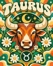 Afbeelding in Gallery-weergave laden, Schilderen op Nummer - Retro Sterrenbeeld Stier