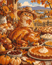 Afbeelding in Gallery-weergave laden, Schilderen op Nummer - Thanksgiving Kattenfeest