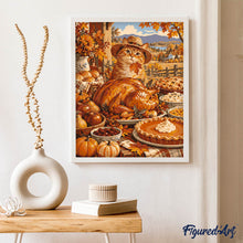 Afbeelding in Gallery-weergave laden, Schilderen op Nummer - Thanksgiving Kattenfeest