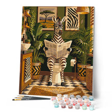 Afbeelding in Gallery-weergave laden, Schilderen op Nummer - De Ochtendroutine van de Zebra