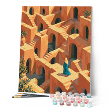 Afbeelding in Gallery-weergave laden, Schilderen op Nummer - Surrealistisch terracottadoolhof